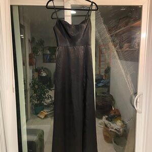 Black Satin Bridesmaids Dress